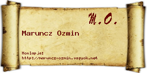 Maruncz Ozmin névjegykártya